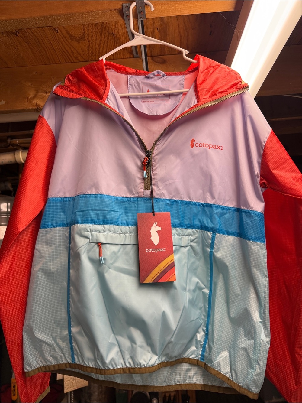 Cotopaxi Kids' Colorblock Lightweight Windbreaker Jacket - Pink & Blue